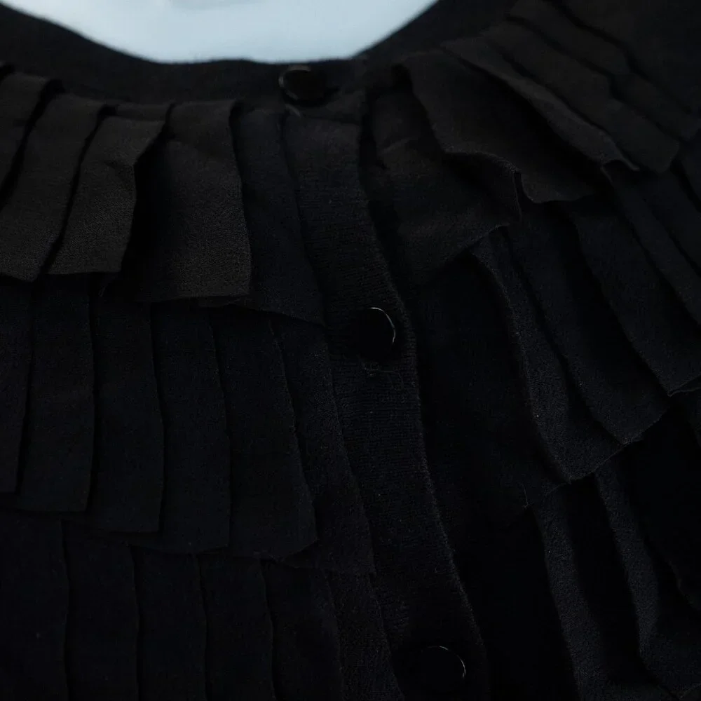 Talbots Black Ruffle Cardigan - Picture 3 of 5